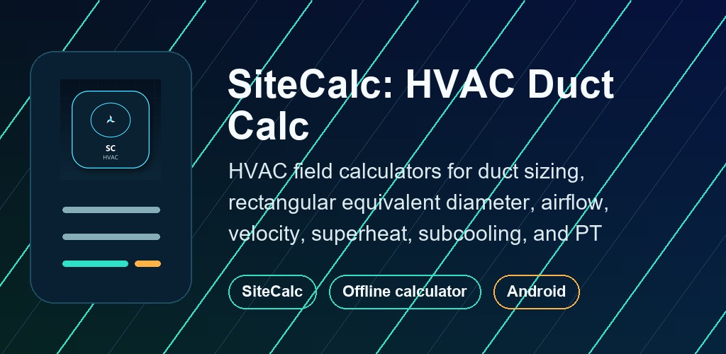 SiteCalc: HVAC Duct Calc feature graphic